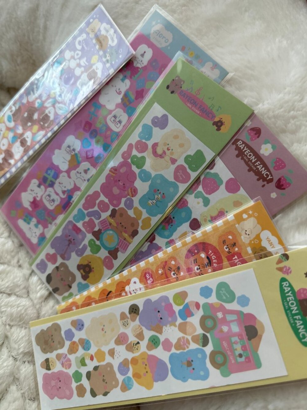 Kawaii Sticker Sheet Lot, 6 Sheets Random Selection, Korean Stationery